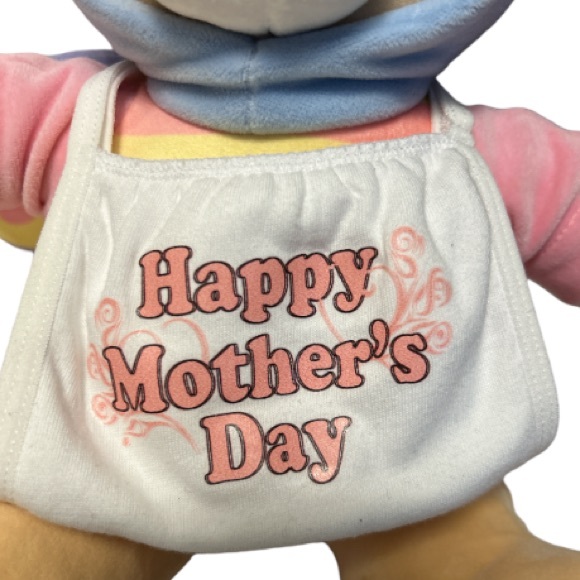 Kaisiyang Plush Bear With Butterfly Wings. 9” White Happy Mother’s Day Bib NWOT - Picture 16 of 16
